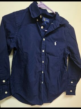 Ralph Lauren Navy Shirt with Yellow Polo Logo